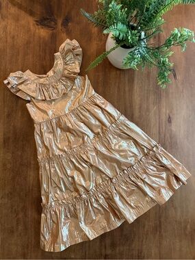 Janie and Jack x Rachel Zoe Copper Metallic Midi Dress | Girls Size 3